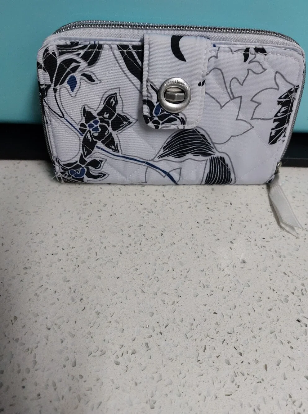 Vera Bradley Turnlock Wallet Performance Twill Twilight Garden NWOT